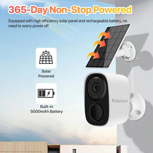 Vstarcam CB54 TZ 2K Solar Wireless Battery Security Camera With PIR Motion Alarm - stepyours.com