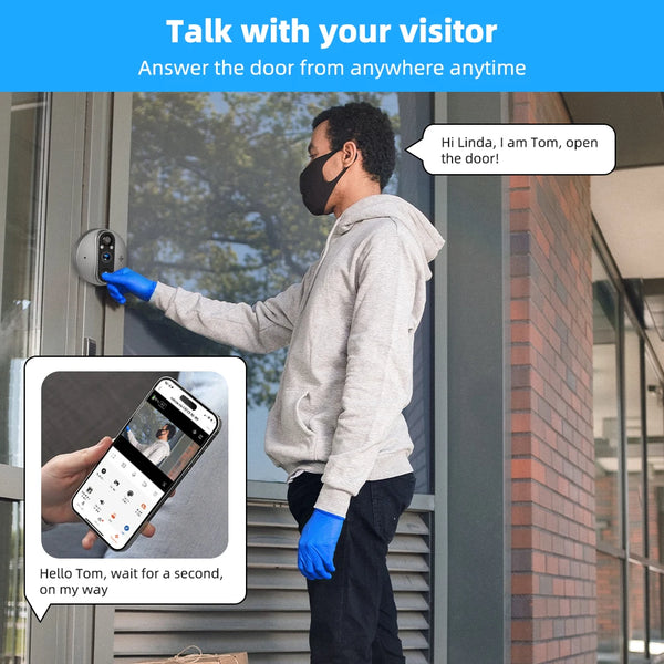 3MP WiFi Smart Tuya Peephole 5000mAh Doorbell Door Eye Camera Infrared Alexa Google Video Intercom Door Cameras Home Security by stepyours.com