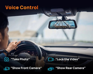 70mai S500 Rearview Dash Cam 9.35 Inch Touch Screen Dual Channel 3K HDR - stepyours.com