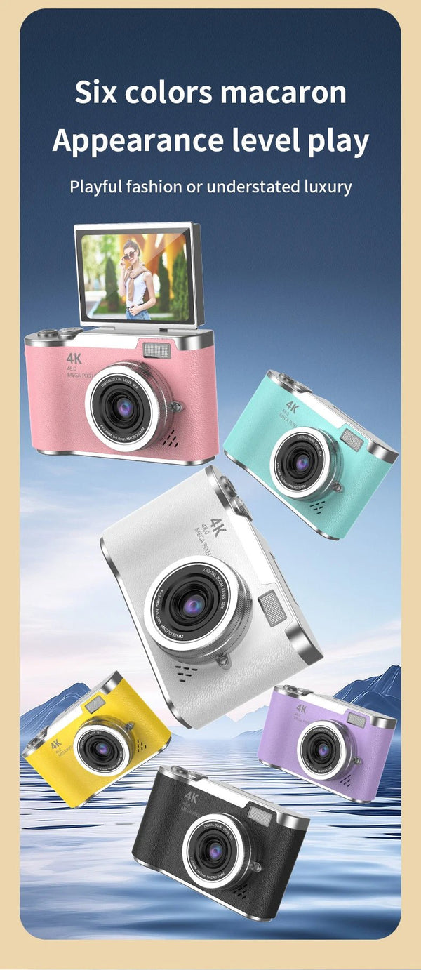 4K 48MP Digital Camera Camcorder For Kids Beginners With 2.4 Inch Screen - stepyours.com