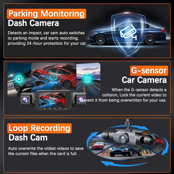 4 Channel Dash Cam 360 Degree Car Video Recorder Night Vision Parking Monitor - stepyours.com