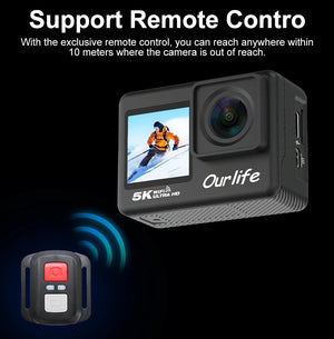 Ourlife MTR60 Action Cam 2.0 Touch Screen EIS 170 Degree Waterproof 30M WiFi - stepyours.com