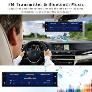 11.26 Inch 4K Dash Cam With CarPlay Android Auto Dual Lens WiFi GPS Bluetooth - stepyours.com