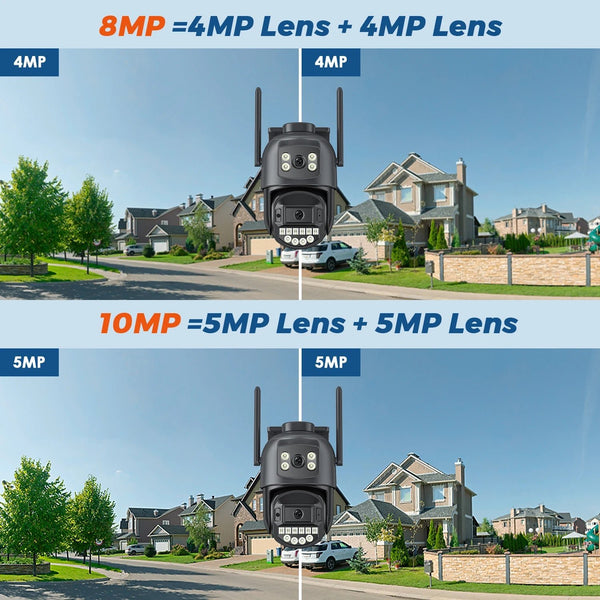 5K 10MP Dual - Lens WiFi PTZ Outdoor Camera - AI Auto Tracking - stepyours.com