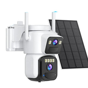 8MP Dual Lens Solar WiFi Security Camera - Color Night Vision, PIR Motion - stepyours.com