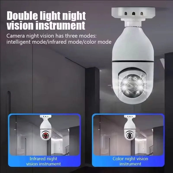 Gemodi 4G WiFi E27 Bulb Cam - AI Tracking 1080p Indoor Security by stepyours.com