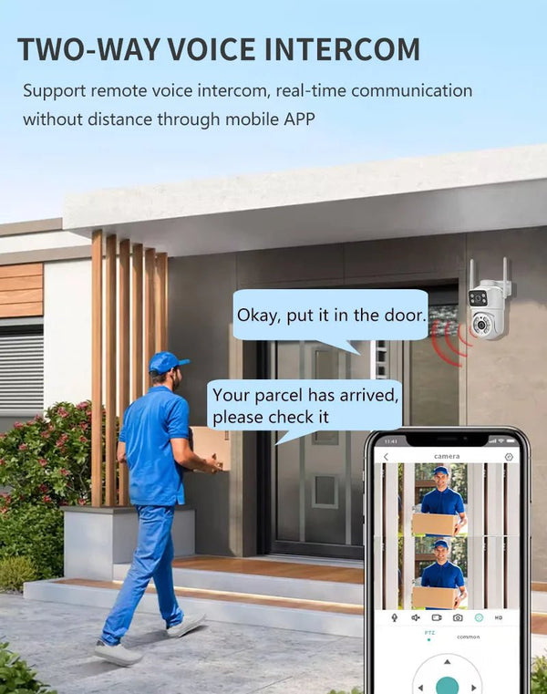 Icsee 8MP 4K PTZ WiFi Camera Dual Lens - AI Tracking Outdoor Surveillance - stepyours.com