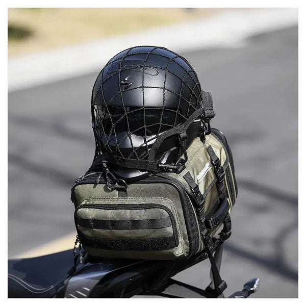 Rhinowalk Motorcycle Helmet Holder Net 8 Metal/Plastic Hooks Motorbike Luggage Net Holder Mesh Storage Trunk Bag Accessories
