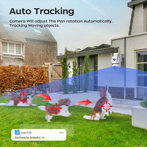 Jooan 4K Outdoor PTZ WiFi Camera AI Tracking Dual Lens 5X Zoom Hooks by stepyours.com