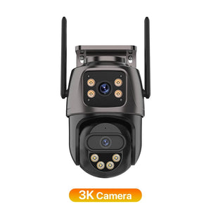 IP Camera 6K 9MP WiFi Outdoor Camera - 3 Lens Dual Screen PTZ With 8x Zoom - stepyours.com