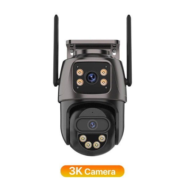 IP Camera 6K 9MP WiFi Outdoor Camera - 3 Lens Dual Screen PTZ With 8x Zoom - stepyours.com