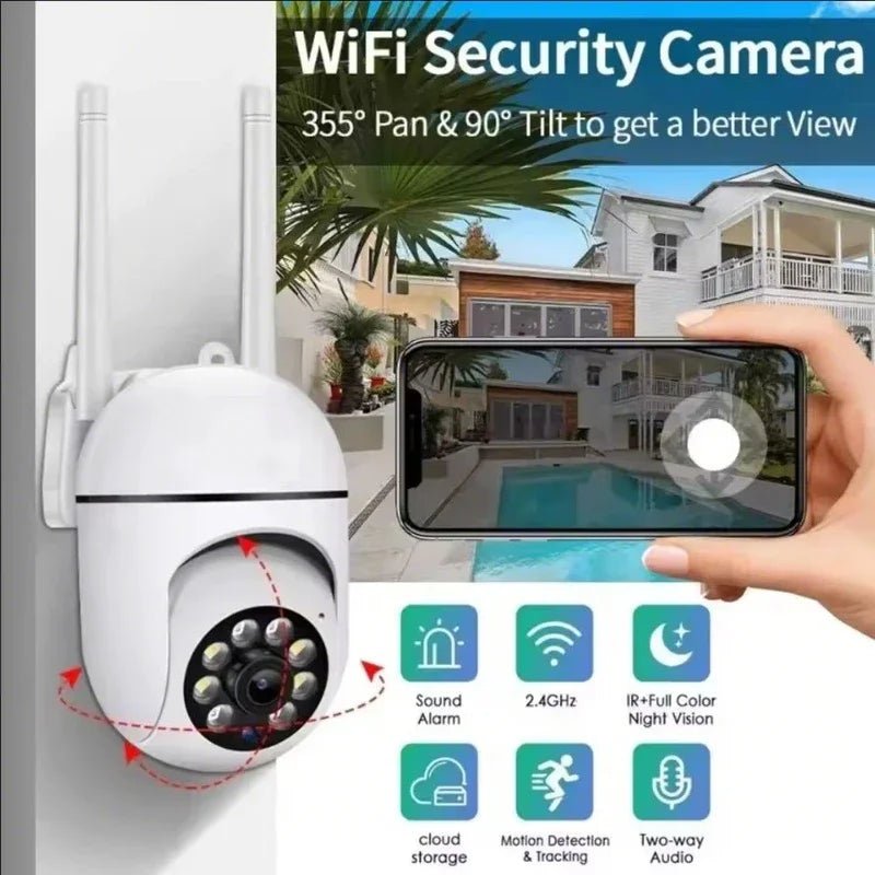 8MP WiFi Outdoor PTZ Security Camera 4X Zoom AI Human Tracking Two Way Audio - stepyours.com