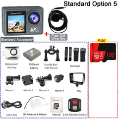 HUAFANT M4R Action Camera 5K 4K60FPS Waterproof 30m IPS Touch LCD 5X Zoom - stepyours.com