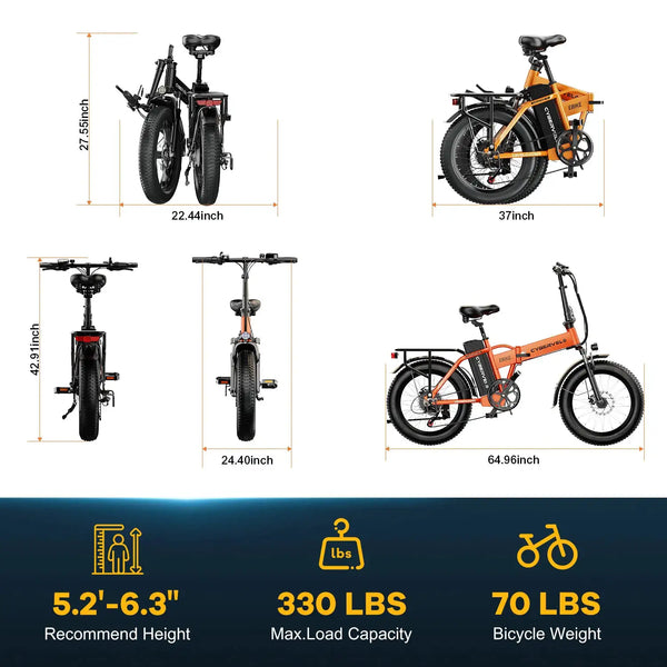 Compact Foldable Fat Tire E Bike — product view 8