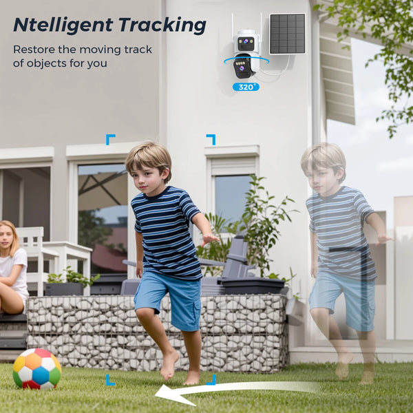 8MP Dual Lens Solar WiFi Security Camera - Color Night Vision, PIR Motion - stepyours.com