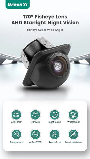 GreenYi AHD 1080P Car Rear View Camera Night Vision 170 Degree Fisheye Lens C801 - stepyours.com