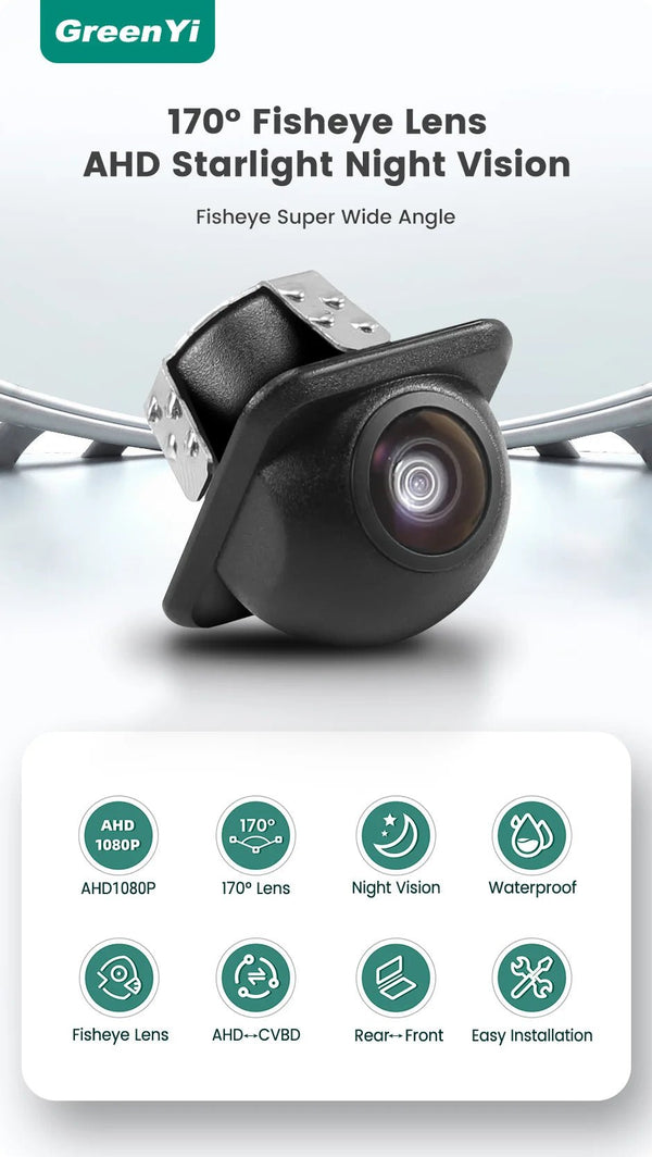 GreenYi AHD 1080P Car Rear View Camera Night Vision 170 Degree Fisheye Lens C801 - stepyours.com