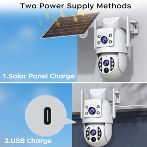 JOOAN S3 Solar Wireless Security Camera - Dual Lens 4K With PIR Hooks - stepyours.com