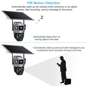 V380 Pro Solar Wifi Outdoor PTZ Dual Lens Camera Auto Tracking Hooks - stepyours.com