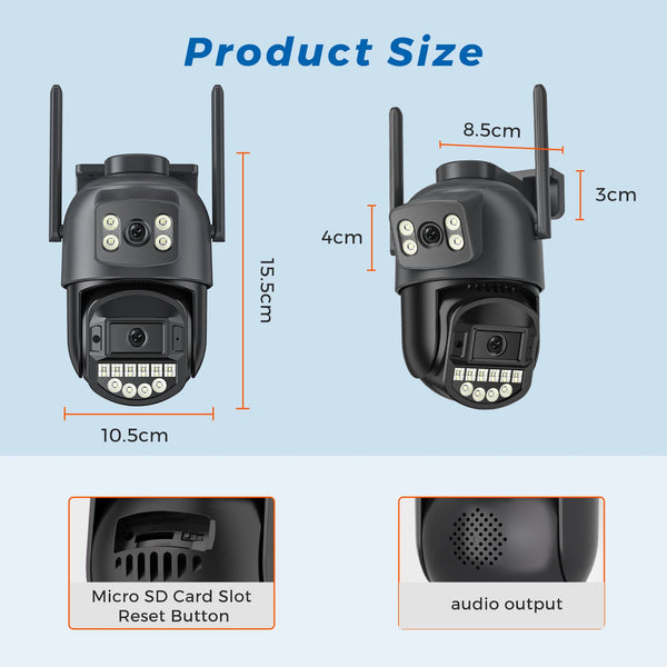 5K 10MP Dual - Lens WiFi PTZ Outdoor Camera - AI Auto Tracking - stepyours.com
