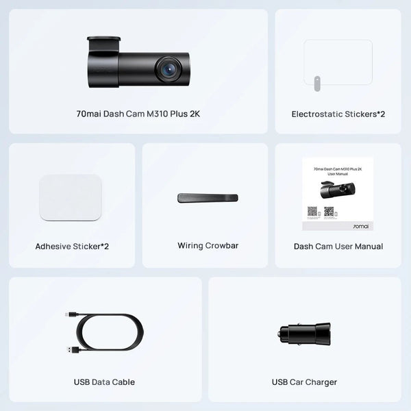 70mai M310 Plus 2K Dash Cam With English Voice Control 1440P WDR Parking WiFi 6 - stepyours.com
