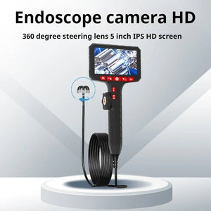 3.9mm HD Two Way Rotary Endoscope Camera 360 1080P 5.0 Inch IPS Screen Hooks - stepyours.com