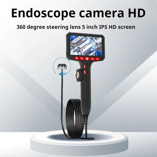 3.9mm HD Two Way Rotary Endoscope Camera 360 1080P 5.0 Inch IPS Screen Hooks - stepyours.com
