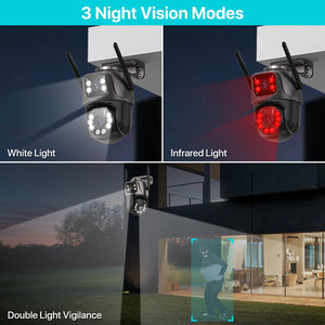 SmartVision 4K 8MP Outdoor WiFi PTZ Camera AI Auto Tracking Dual Lens by stepyours.com