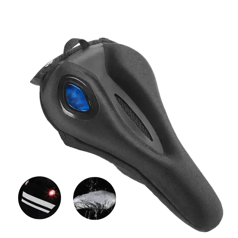 Gel Memory Foam Bike Saddle Cover With Safety Taillights
