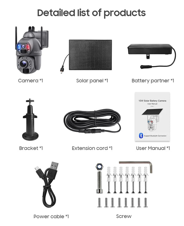 SHIWOJIA Solar 4G Security Camera With 360 Night Vision And 36X Zoom - stepyours.com