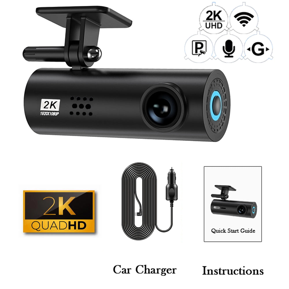 4K WiFi Dash Cam For Car Front Camera 24H Parking Monitor Black Box - stepyours.com