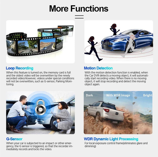 10 Inch Rearview Mirror Dash Cam Front And Rear 1080P Dual Recorder Night Vision - stepyours.com