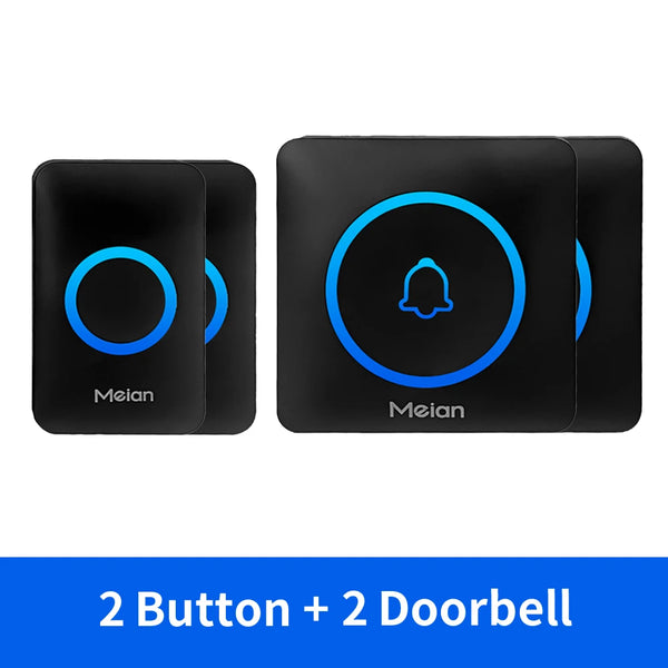 Meian Smart Home Doorbell Wireless Security Doorbell IP65 Waterproof Outdoor Door Bell 60 Songs 5 Volume Adjustable Chime Kit by stepyours.com