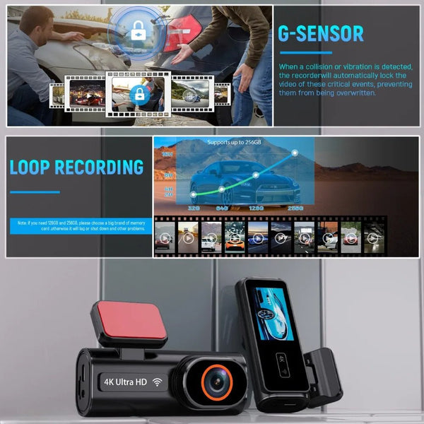 Ultra HD 4K Car Dash Cam With WIFI DVR Night Vision 24H Parking GPS - stepyours.com