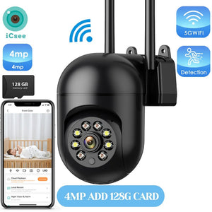 4MP Outdoor WiFi Camera 2K PTZ Night Vision IP Surveillance ICSee App - stepyours.com