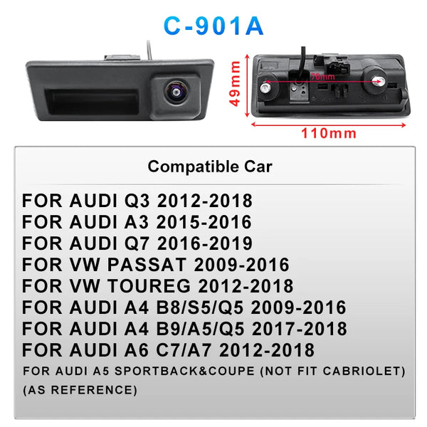 AHD 1920x1080P Car Rear Camera For VW Audi Skoda 170 Degree Wide View - stepyours.com
