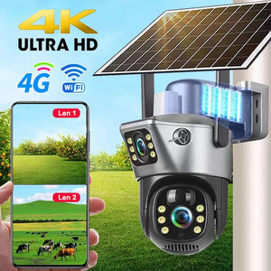 V380 Pro Solar Camera - Dual Lenses 8MP 4K 4G WiFi Night Vision - stepyours.com