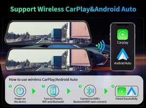 4K Car DVR Touch Screen Dash Cam CarPlay Android Auto Night Vision - stepyours.com