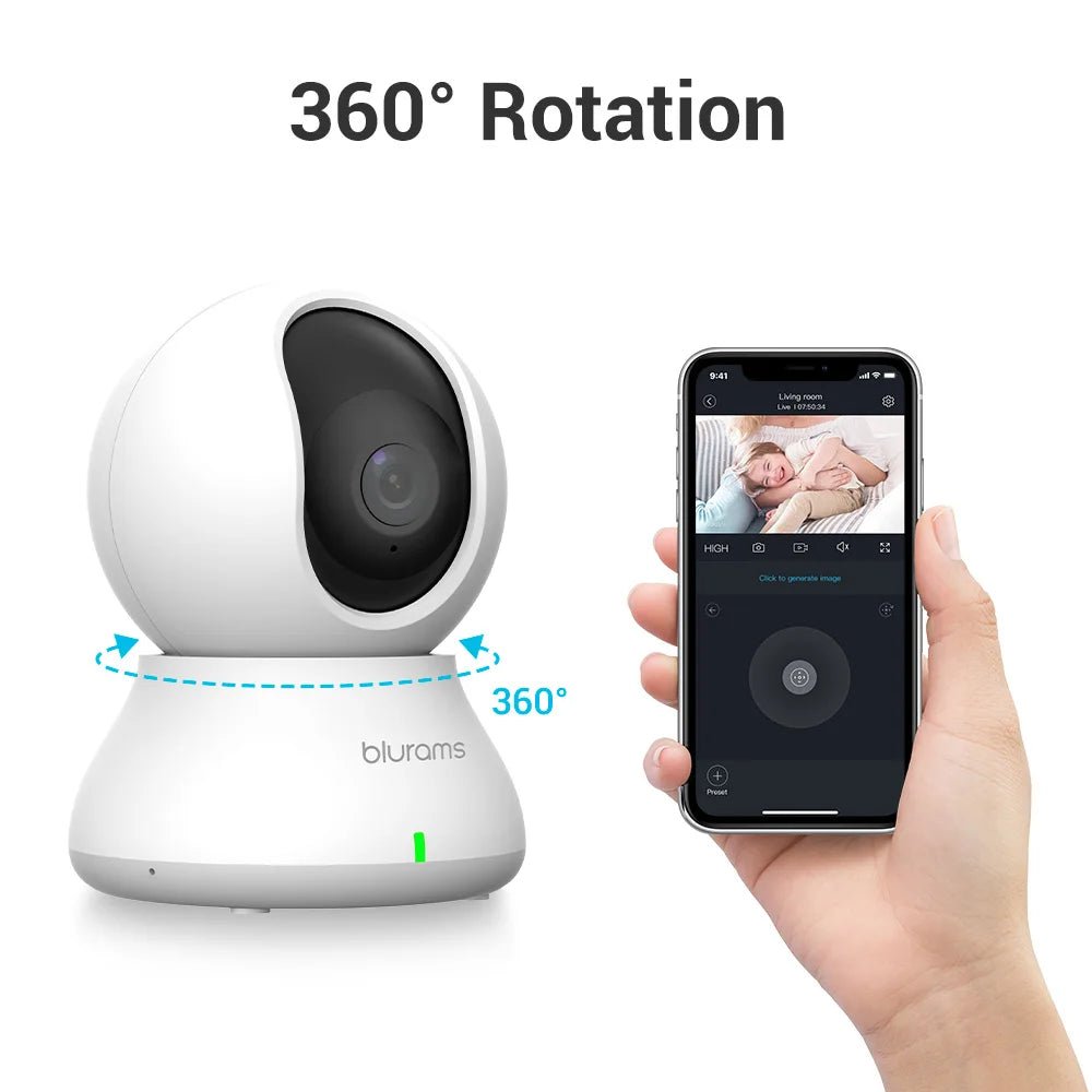 2.4G WiFi Indoor Camera - 2K 360 Degree PTZ With Night Vision And Two Way Talk - stepyours.com