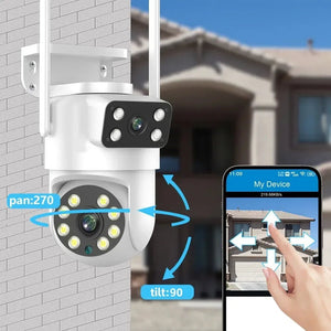 Tuya Dual Lens PTZ WiFi Camera Outdoor - 4K 8MP AI Auto Tracking Hooks - stepyours.com