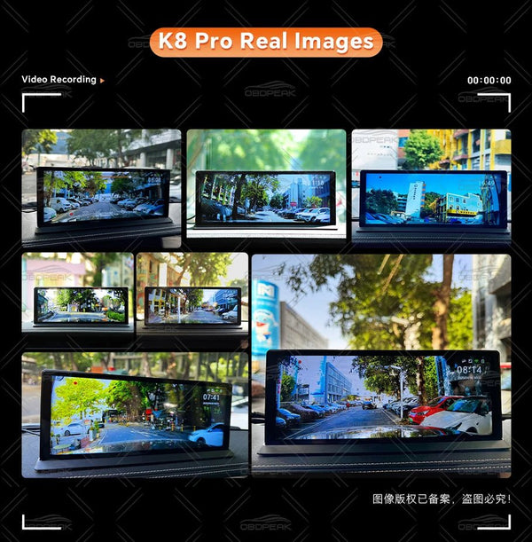 K8 Pro 11.3 Inch Dash Cam Dual Lens 5K GPS 5G WiFi Ultimate CarPlay Android Auto - stepyours.com