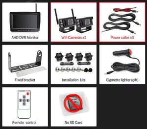 GreenYi 7 Inch 1280x720 AHD Wireless Truck DVR Monitor With Night Vision Camera - stepyours.com