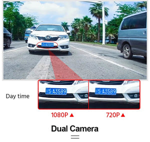10 Inch Rearview Mirror Dash Cam Front And Rear 1080P Dual Recorder Night Vision - stepyours.com