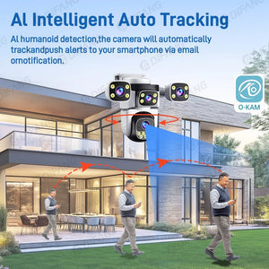 Outdoor WiFi PTZ CCTV Camera With 5X Zoom Four Lens Night Vision - stepyours.com