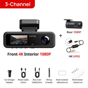 70mai T800E 4K Dash Cam 3 Channel Car DVR With Rear And Interior 1080P HDR GPS - stepyours.com