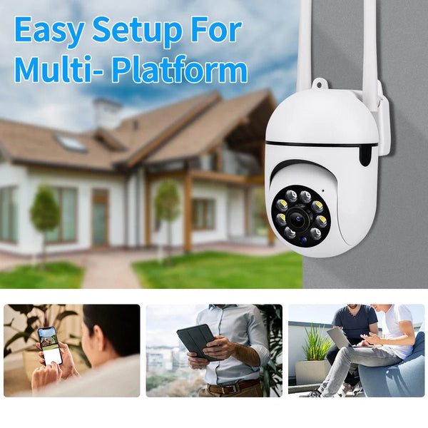 8MP WiFi Surveillance Camera PTZ IP Camera Color Night Vision AI Human Tracking - stepyours.com