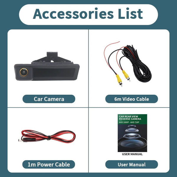 AHD 1080P 170 Rear View Camera Trunk Handle For BMW 3 5 Series X5 X6 Waterproof - stepyours.com