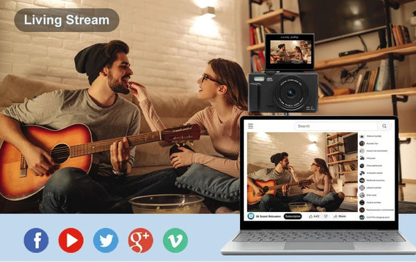 Ourlife AC600 4K Camera 64MP Autofocus 18x Zoom Flip Screen YouTube - stepyours.com