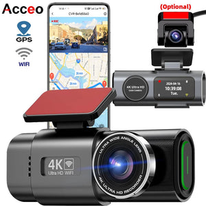 4K Dash Cam Car DVR With Night Vision GPS WiFi Parking Monitor - stepyours.com