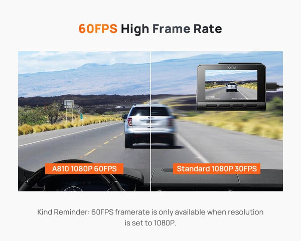 70mai 4K Dash Cam A810 Front Rear Set With 4G LTE UP04 GPS ADAS DVR - stepyours.com